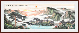 迎客松国画山水迎客松