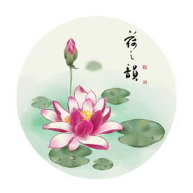 手绘荷花