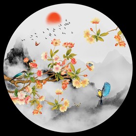 手绘花鸟