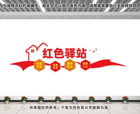 红色驿站文化墙