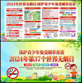 2024年世界无烟日展板