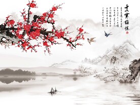 中式水墨梅花