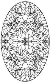 玻璃花纹线描