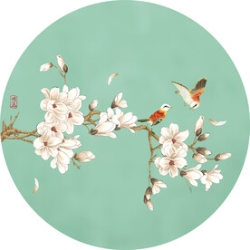 新中式玉兰花鸟