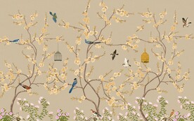 中式花鸟背景