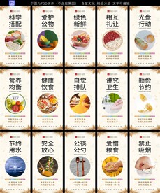 企业学校园食堂餐厅文化展板标语