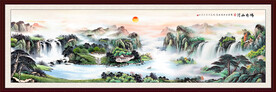 聚宝盆国画山水聚宝盆