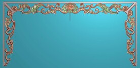 牡丹洋花挂落牙板供桌精雕浮雕