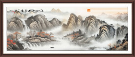 泰山日出国画
