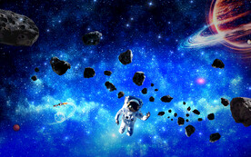 银河星球外太空陨石宇宙卫星背景