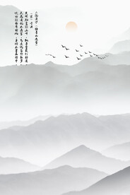 山水画背景墙