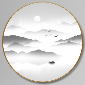 唯美水墨山水画装饰画