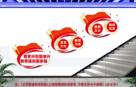  教育兴则国家兴楼梯文化墙