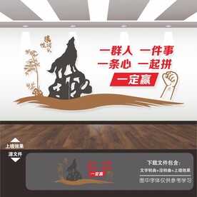 企业狼性团队精神励志标语文化墙