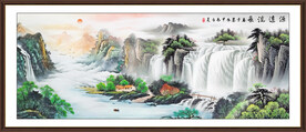 沙发背景山水画