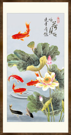 咏荷鱼趣