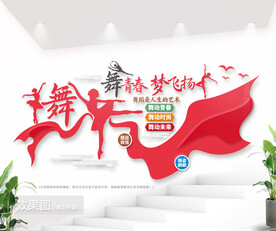 舞蹈室艺术培训室文化墙图片