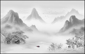 黑白山水