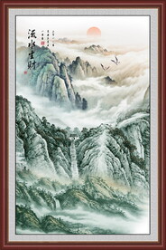 酒店大堂山水画