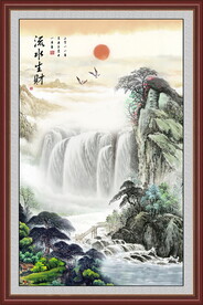 大厅背景山水画