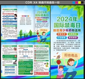 国际禁毒日三折页