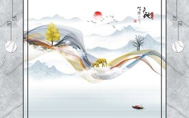 线条山水
