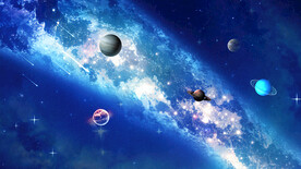 蓝色梦幻星际外太空宇宙星球背景