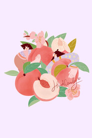 卡通扁平插画水蜜桃