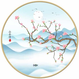 圆形花鸟图