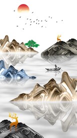 轻奢山水玄关