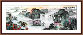 山水风景画客厅挂画
