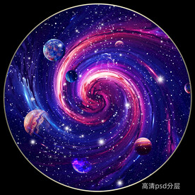 圆形宇宙太空星空星球