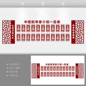中医院专家简介文化墙
