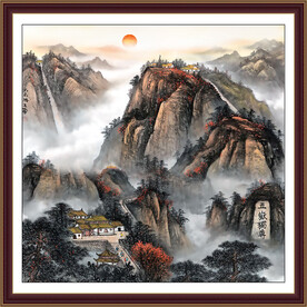 泰山书房装饰画 