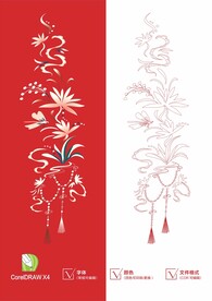 刺绣花纹矢量图