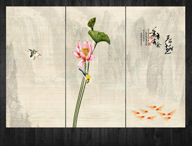 荷花国画