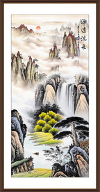 玄关客厅国画山水装饰画