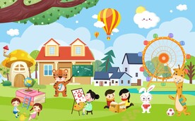 卡通读书学习知识背景图片