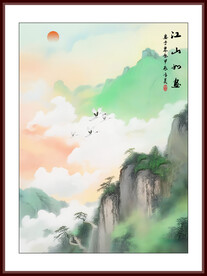 水墨意境山水装饰画