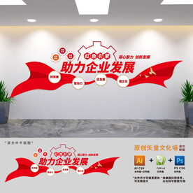 企业非公党建文化墙