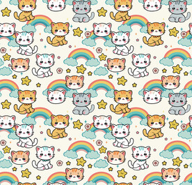 卡通可爱小猫印花
