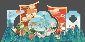 中国风升学宴造型背景