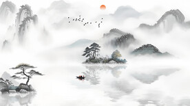 山水背景装饰画