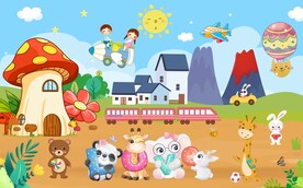 儿童卡通动物背景图片