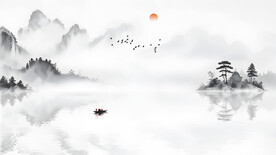 意境风景画背景墙