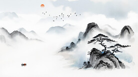 风景画背景墙