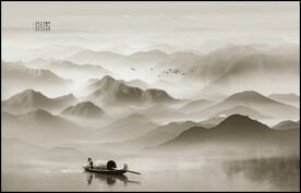 中国风意境水墨山水画