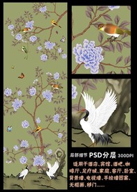 手绘花鸟