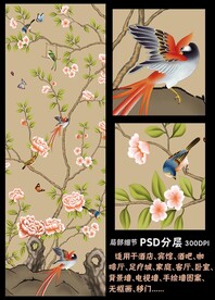 手绘花鸟