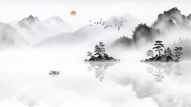 中国风意境山水背景